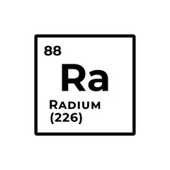 Radium, chemical element of the periodic table graphic design