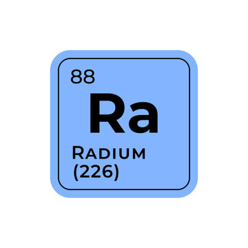 Radium, chemical element of the periodic table graphic design