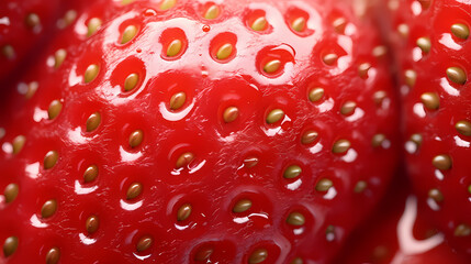 Close-up of a fresh strawberry surface