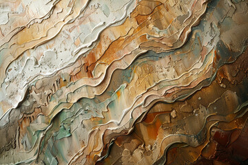 Organic shapes abstract painting, soft angle, earth tones, natural flow, detailed texture