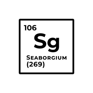 Seaborgium, chemical element of the periodic table graphic design