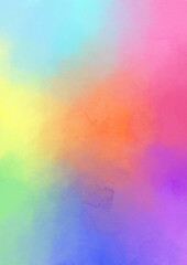 イラスト素材 やわらかい虹色の水彩風背景素材