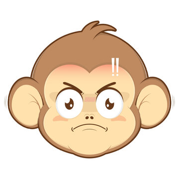 monkey angry face cartoon cute