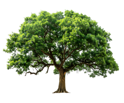 A tree isolated on white transparent background, PNG File. Perfect for clipart