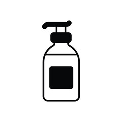 Black Solid Hand Sanitizer vector icon
