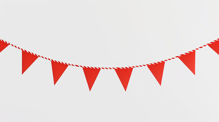 Obraz premium red pennant flags isolated on white. Generative Ai.