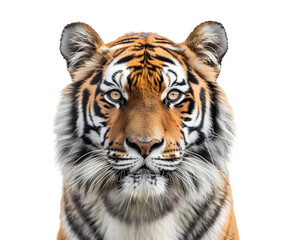 Obraz premium A tiger wildlife isolated on white transparent background, PNG File. Perfect for clipart