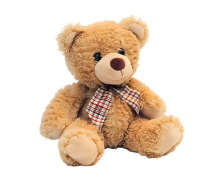 A teddy bear doll isolated on white transparent background, PNG File. Perfect for clipart