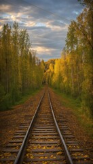 Fototapeta premium railroad in autumn