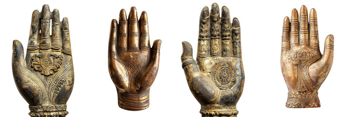 Set of A Buddha’s Hand in the on a transparent background - obrazy, fototapety, plakaty