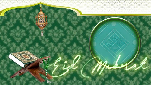 Animation of congratulations celebrating Eid al-Fitr, a big day for Muslims