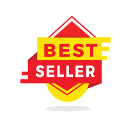 Best seller red label icon for announcement, advertising, vector. Flat design template for banner, advertising, announcement.