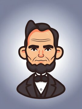 Abraham lincoln flat style digital painting portrait illustration graphics design from Generative AI
