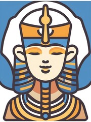 Ramses ii flat style digital painting portrait illustration graphics design from Generative AI - obrazy, fototapety, plakaty