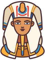 Ramses ii flat style digital painting portrait illustration graphics design from Generative AI