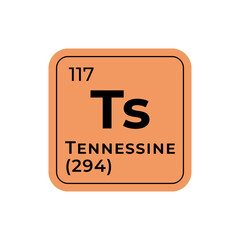 Tennessine, chemical element of the periodic table graphic design