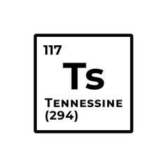 Tennessine, chemical element of the periodic table graphic design