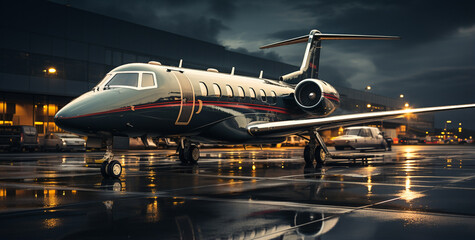 private airplane at the airport