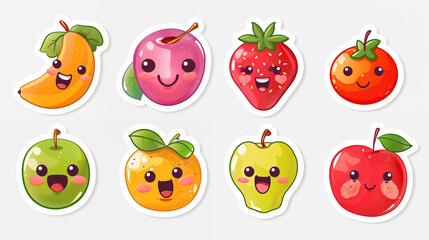 Funny fruit stickers.
