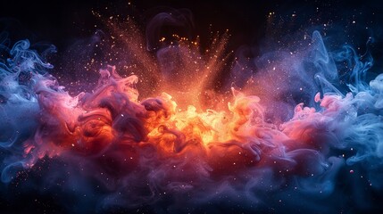 Esplosione di una stella nella galassia - obrazy, fototapety, plakaty