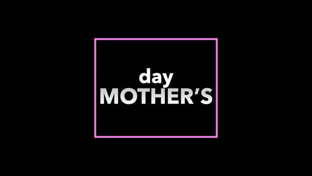 A simple and touching image of the word Mothers Day written in white letters against a soft black background, capturing the depth and beauty of motherhood