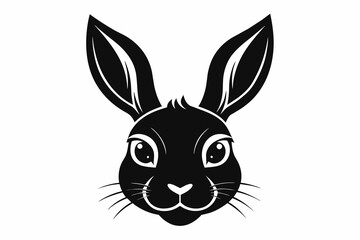 rabbit-face-logo-black-silhouette-with-white-background.