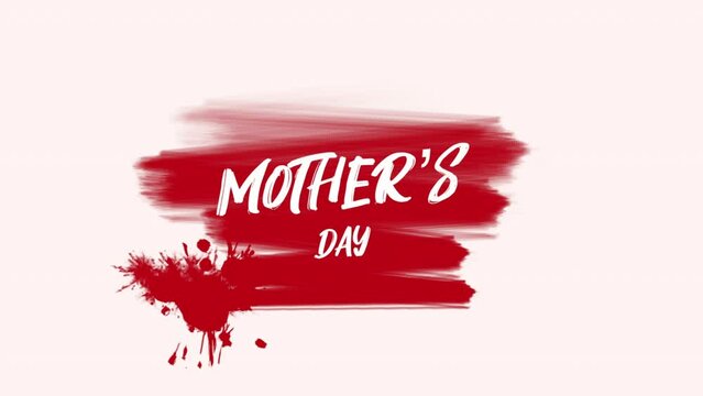In this image, a bold red brush stroke captures the essence of Mothers Day, evoking the blood ties that bind. The text Mothers Day in red complements the visceral symbolism
