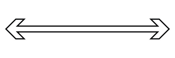 Horizontal long straight arrow signs. Black pointer, direction, position symbol and double arrow icon isolated on white background. Vector .EPS 10Web