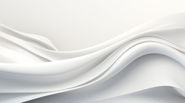 Abstract White Satin Fabric Waves Background Image