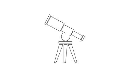 Telescope Icon. Vector isolated editable black and white illustration