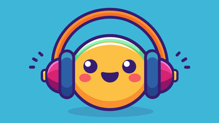 headphone emoticon design of an emoticon with hea 