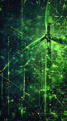 abstract Futuristic green energy background highlighting sustainable innovation and development