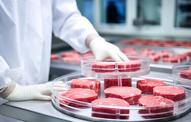 Meat research in the laboratory - obrazy, fototapety, plakaty