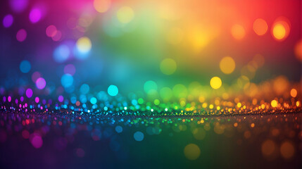 Glittering Rainbow Bokeh Banner Background - obrazy, fototapety, plakaty
