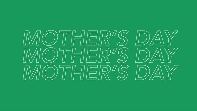 A simple and sweet image featuring the words Mothers Day in white letters against a green background, celebrating the special bond with a clean and stylish design