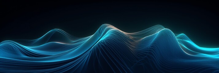 Abstract blue colorful waves background suitable for designs requiring dynamic and vibrant visuals, ideal for digital art, presentations, or advertising