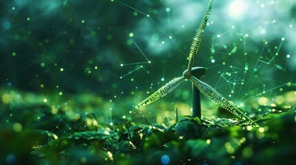 abstract Futuristic green energy background highlighting sustainable innovation and development