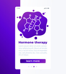 hormone therapy vector design with line icon