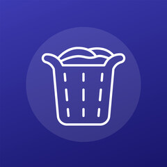 Laundry basket icon in line design