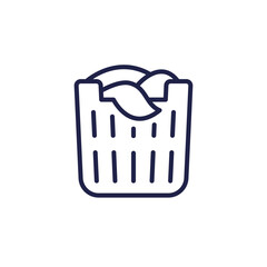 Laundry basket line icon on white