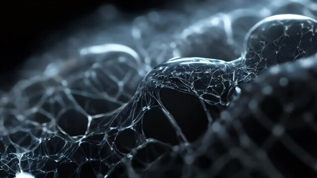 魅惑的で虚空なクモの巣のような半透明の謎の物質　Generative AI