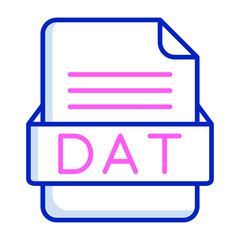 DAT File Format Vector Icon Design