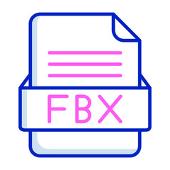 FBX File Format Vector Icon Design