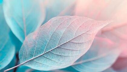 transparent leaves blue, turquoise, pink peach pastel color