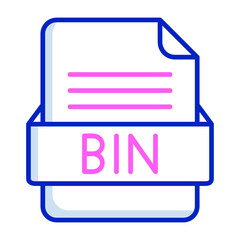 BIN File Format Vector Icon Design