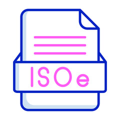 ISOe File Format Vector Icon Design