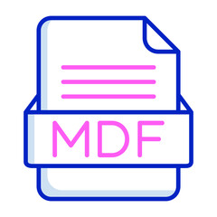 MDF File Format Vector Icon Design