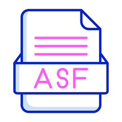 ASF File Format Vector Icon Design