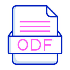 ODF File Format Vector Icon Design