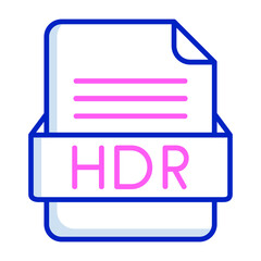 HDR File Format Vector Icon Design